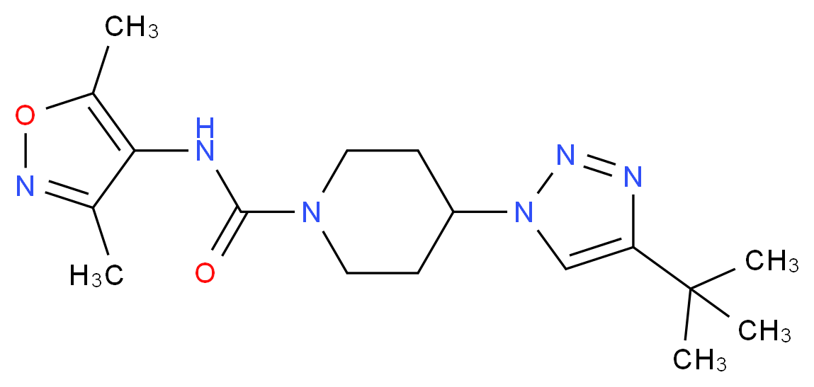 4-(4-tert-butyl-1H-1,2,3-triazol-1-yl)-N-(3,5-dimethyl-4-isoxazolyl)-1-piperidinecarboxamide_Molecular_structure_CAS_)