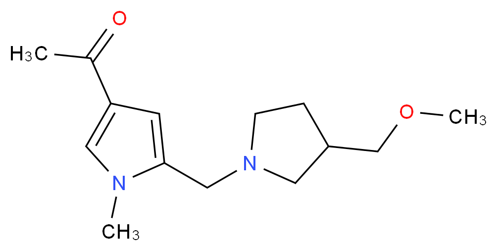 1-(5-{[3-(methoxymethyl)pyrrolidin-1-yl]methyl}-1-methyl-1H-pyrrol-3-yl)ethanone_Molecular_structure_CAS_)