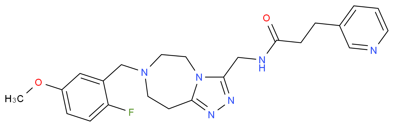 N-{[7-(2-fluoro-5-methoxybenzyl)-6,7,8,9-tetrahydro-5H-[1,2,4]triazolo[4,3-d][1,4]diazepin-3-yl]methyl}-3-(3-pyridinyl)propanamide_Molecular_structure_CAS_)