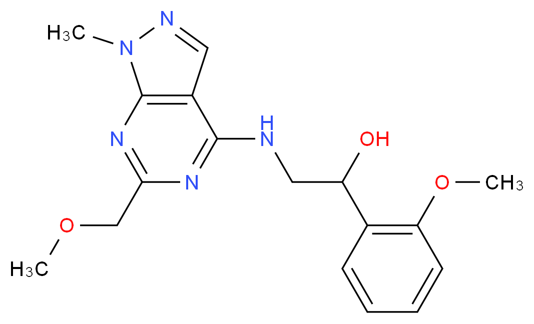 2-{[6-(methoxymethyl)-1-methyl-1H-pyrazolo[3,4-d]pyrimidin-4-yl]amino}-1-(2-methoxyphenyl)ethanol_Molecular_structure_CAS_)