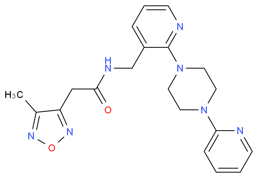 2-(4-methyl-1,2,5-oxadiazol-3-yl)-N-({2-[4-(2-pyridinyl)-1-piperazinyl]-3-pyridinyl}methyl)acetamide_Molecular_structure_CAS_)