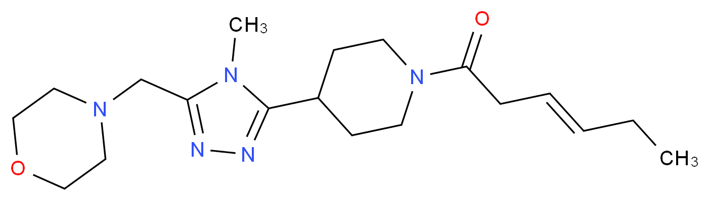 4-[(5-{1-[(3E)-hex-3-enoyl]piperidin-4-yl}-4-methyl-4H-1,2,4-triazol-3-yl)methyl]morpholine_Molecular_structure_CAS_)