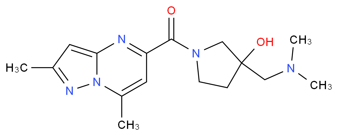 3-[(dimethylamino)methyl]-1-[(2,7-dimethylpyrazolo[1,5-a]pyrimidin-5-yl)carbonyl]-3-pyrrolidinol_Molecular_structure_CAS_)