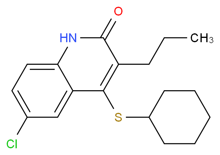 6-CHLORO-4-(CYCLOHEXYLSULFANYL)-3-PROPYLQUINOLIN-2(1H)-ONE_Molecular_structure_CAS_)