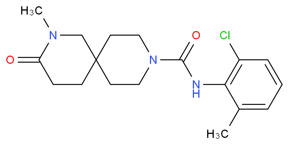N-(2-chloro-6-methylphenyl)-2-methyl-3-oxo-2,9-diazaspiro[5.5]undecane-9-carboxamide_Molecular_structure_CAS_)