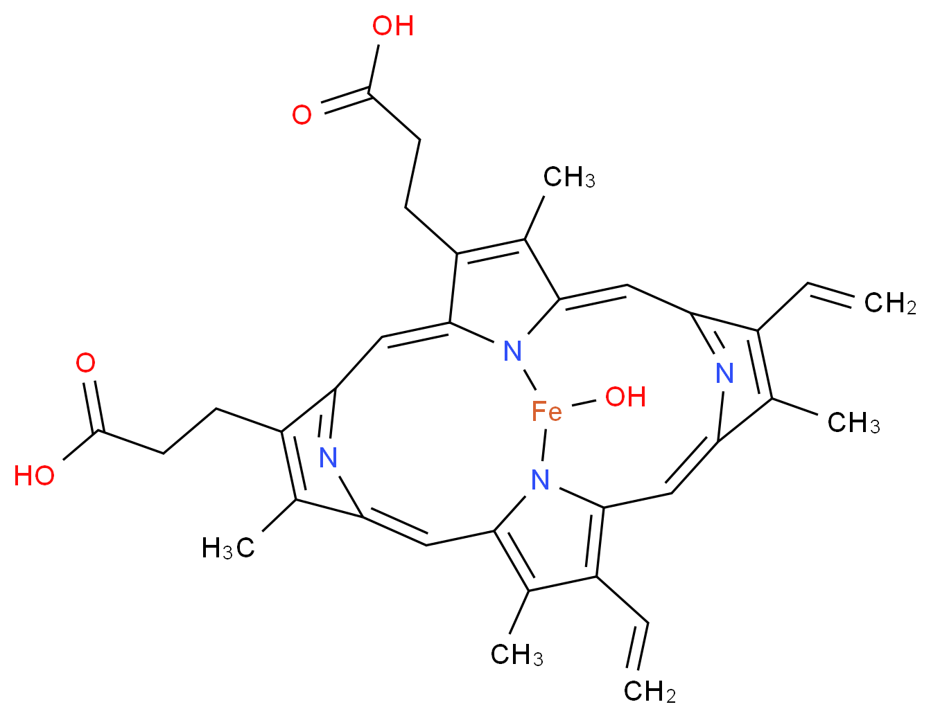 Hematin porcine_Molecular_structure_CAS_15489-90-4)