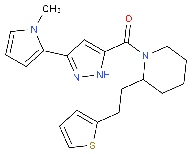 1-{[3-(1-methyl-1H-pyrrol-2-yl)-1H-pyrazol-5-yl]carbonyl}-2-[2-(2-thienyl)ethyl]piperidine_Molecular_structure_CAS_)