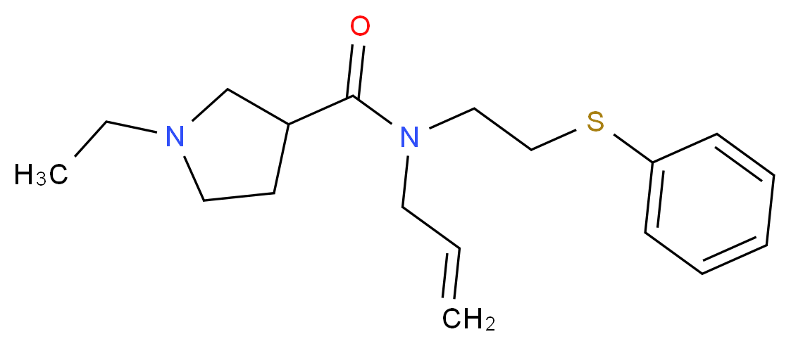 N-allyl-1-ethyl-N-[2-(phenylthio)ethyl]pyrrolidine-3-carboxamide_Molecular_structure_CAS_)