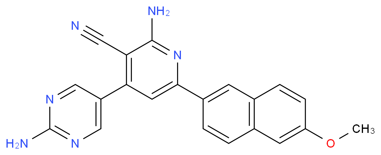 2-amino-4-(2-aminopyrimidin-5-yl)-6-(6-methoxy-2-naphthyl)nicotinonitrile_Molecular_structure_CAS_)
