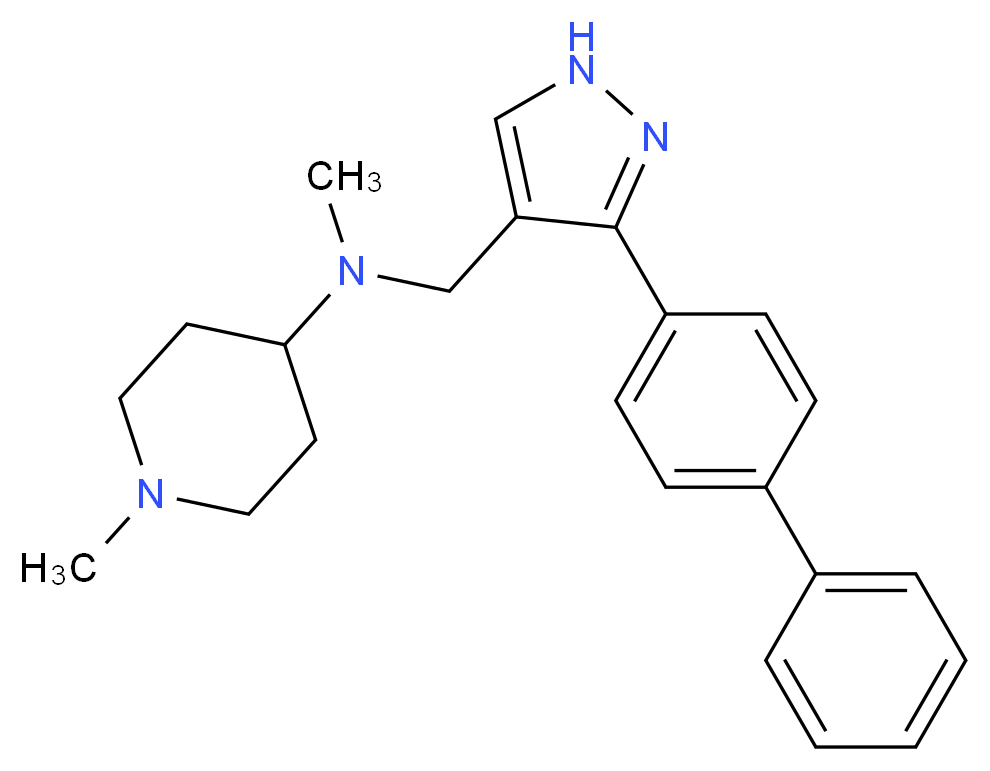 N-{[3-(4-biphenylyl)-1H-pyrazol-4-yl]methyl}-N,1-dimethyl-4-piperidinamine_Molecular_structure_CAS_)