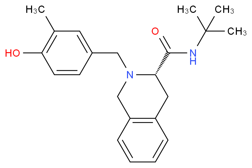(3S)-N-(tert-butyl)-2-(4-hydroxy-3-methylbenzyl)-1,2,3,4-tetrahydro-3-isoquinolinecarboxamide_Molecular_structure_CAS_)