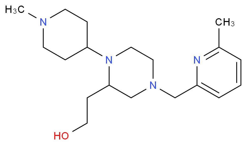 2-{1-(1-methyl-4-piperidinyl)-4-[(6-methyl-2-pyridinyl)methyl]-2-piperazinyl}ethanol_Molecular_structure_CAS_)