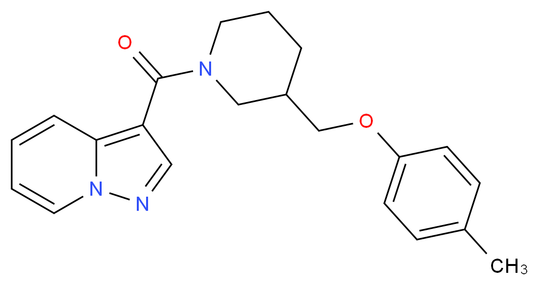 3-({3-[(4-methylphenoxy)methyl]-1-piperidinyl}carbonyl)pyrazolo[1,5-a]pyridine_Molecular_structure_CAS_)