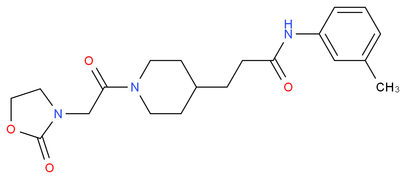 N-(3-methylphenyl)-3-{1-[(2-oxo-1,3-oxazolidin-3-yl)acetyl]-4-piperidinyl}propanamide_Molecular_structure_CAS_)