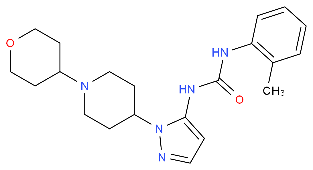 N-(2-methylphenyl)-N'-{1-[1-(tetrahydro-2H-pyran-4-yl)-4-piperidinyl]-1H-pyrazol-5-yl}urea_Molecular_structure_CAS_)