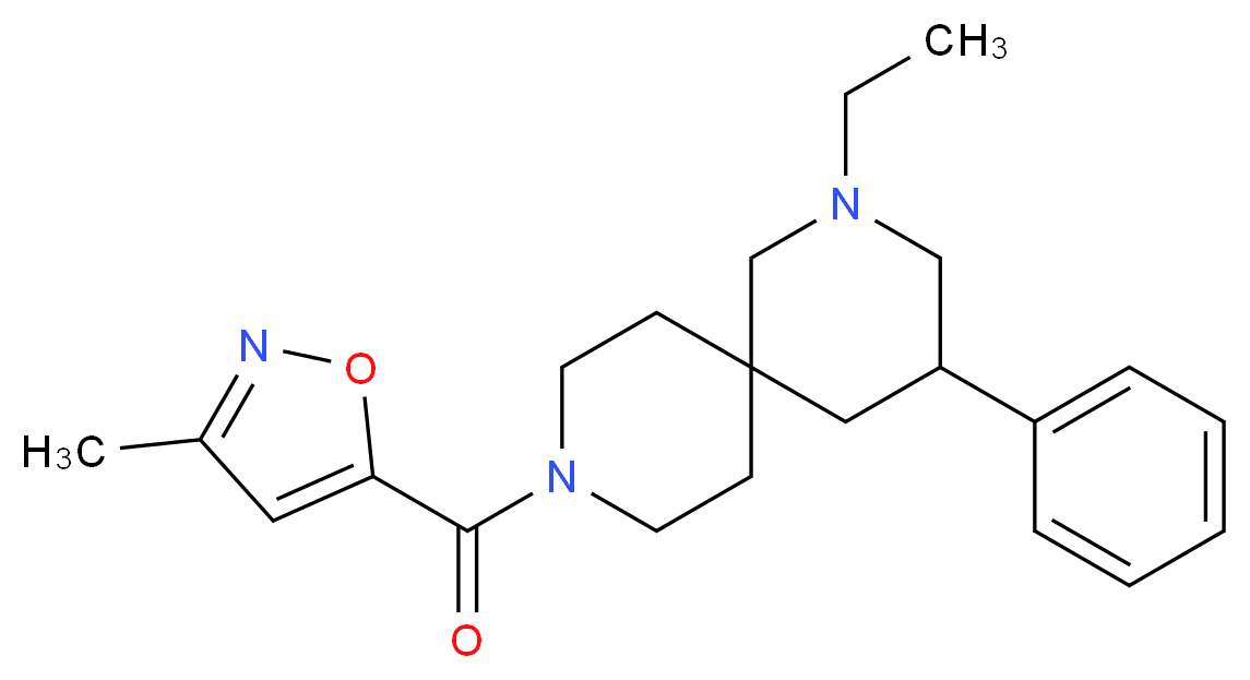 2-ethyl-9-[(3-methyl-5-isoxazolyl)carbonyl]-4-phenyl-2,9-diazaspiro[5.5]undecane_Molecular_structure_CAS_)