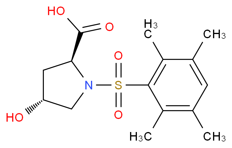 (2S,4R)-4-hydroxy-1-[(2,3,5,6-tetramethylphenyl)sulfonyl]pyrrolidine-2-carboxylic acid_Molecular_structure_CAS_)