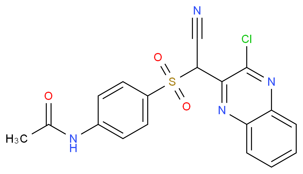 N-{4-[(3-Chloro-quinoxalin-2-yl)-cyano-methanesulfonyl]-phenyl}-acetamide_Molecular_structure_CAS_)