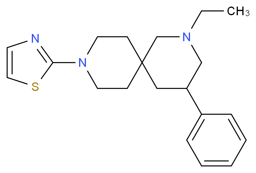 2-ethyl-4-phenyl-9-(1,3-thiazol-2-yl)-2,9-diazaspiro[5.5]undecane_Molecular_structure_CAS_)