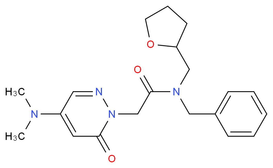 N-benzyl-2-[4-(dimethylamino)-6-oxopyridazin-1(6H)-yl]-N-(tetrahydrofuran-2-ylmethyl)acetamide_Molecular_structure_CAS_)