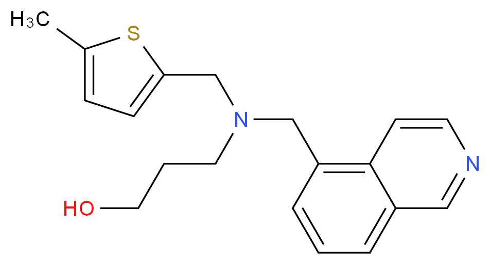 3-{(isoquinolin-5-ylmethyl)[(5-methyl-2-thienyl)methyl]amino}propan-1-ol_Molecular_structure_CAS_)