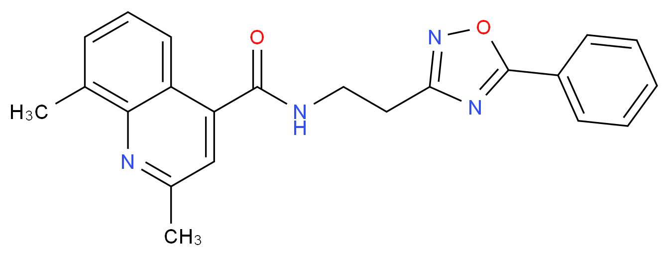 2,8-dimethyl-N-[2-(5-phenyl-1,2,4-oxadiazol-3-yl)ethyl]-4-quinolinecarboxamide_Molecular_structure_CAS_)