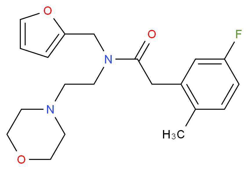 2-(5-fluoro-2-methylphenyl)-N-(2-furylmethyl)-N-(2-morpholin-4-ylethyl)acetamide_Molecular_structure_CAS_)