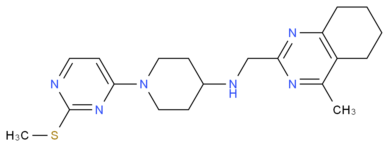 N-[(4-methyl-5,6,7,8-tetrahydroquinazolin-2-yl)methyl]-1-[2-(methylthio)pyrimidin-4-yl]piperidin-4-amine_Molecular_structure_CAS_)