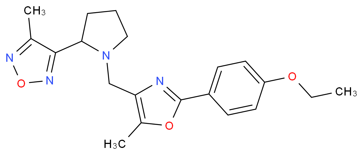 3-(1-{[2-(4-ethoxyphenyl)-5-methyl-1,3-oxazol-4-yl]methyl}-2-pyrrolidinyl)-4-methyl-1,2,5-oxadiazole_Molecular_structure_CAS_)
