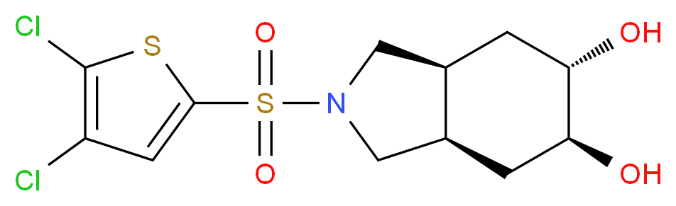 (3aR*,5S*,6S*,7aS*)-2-[(4,5-dichloro-2-thienyl)sulfonyl]octahydro-1H-isoindole-5,6-diol_Molecular_structure_CAS_)
