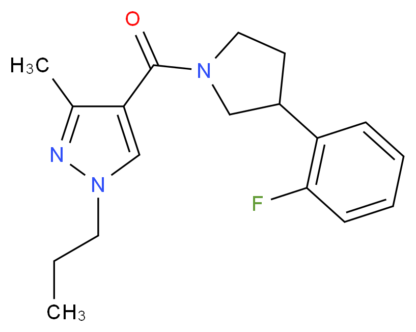 4-{[3-(2-fluorophenyl)-1-pyrrolidinyl]carbonyl}-3-methyl-1-propyl-1H-pyrazole_Molecular_structure_CAS_)