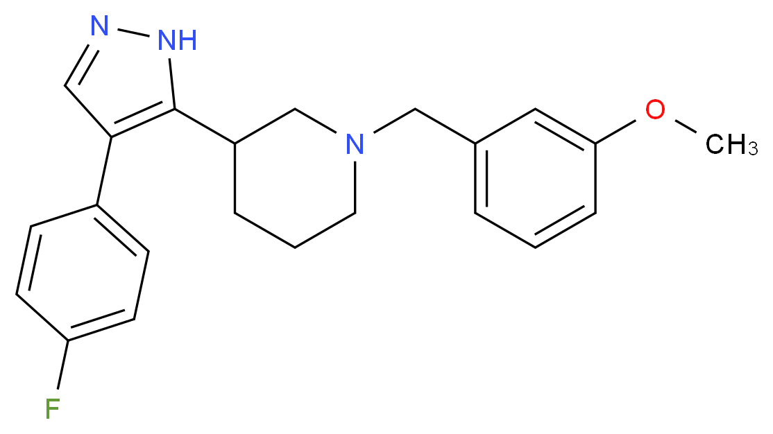 3-[4-(4-fluorophenyl)-1H-pyrazol-5-yl]-1-(3-methoxybenzyl)piperidine_Molecular_structure_CAS_)