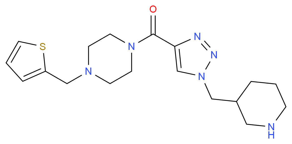 1-{[1-(piperidin-3-ylmethyl)-1H-1,2,3-triazol-4-yl]carbonyl}-4-(2-thienylmethyl)piperazine_Molecular_structure_CAS_)