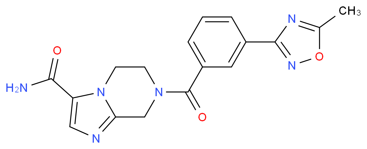 7-[3-(5-methyl-1,2,4-oxadiazol-3-yl)benzoyl]-5,6,7,8-tetrahydroimidazo[1,2-a]pyrazine-3-carboxamide_Molecular_structure_CAS_)
