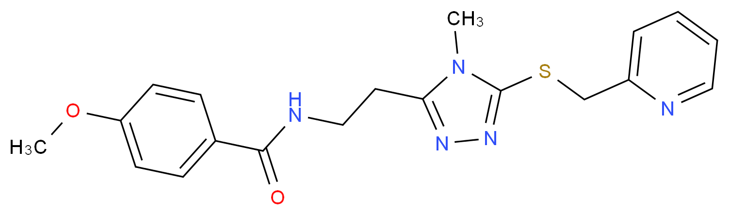 4-methoxy-N-(2-{4-methyl-5-[(2-pyridinylmethyl)thio]-4H-1,2,4-triazol-3-yl}ethyl)benzamide_Molecular_structure_CAS_)