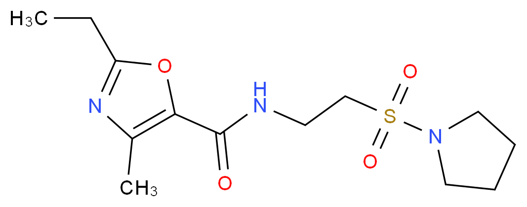 2-ethyl-4-methyl-N-[2-(pyrrolidin-1-ylsulfonyl)ethyl]-1,3-oxazole-5-carboxamide_Molecular_structure_CAS_)