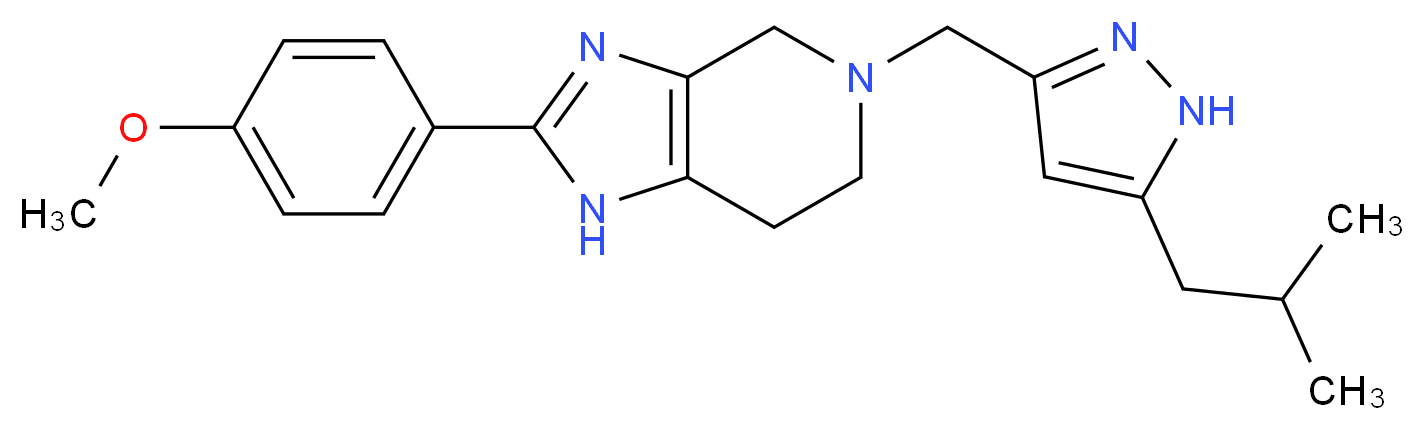 5-[(5-isobutyl-1H-pyrazol-3-yl)methyl]-2-(4-methoxyphenyl)-4,5,6,7-tetrahydro-1H-imidazo[4,5-c]pyridine_Molecular_structure_CAS_)