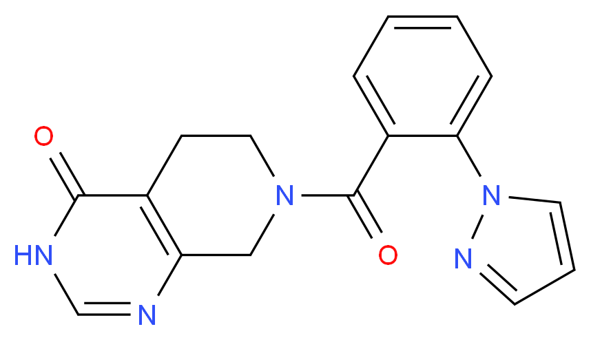 7-[2-(1H-pyrazol-1-yl)benzoyl]-5,6,7,8-tetrahydropyrido[3,4-d]pyrimidin-4(3H)-one_Molecular_structure_CAS_)