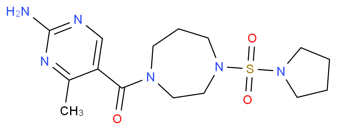 4-methyl-5-{[4-(pyrrolidin-1-ylsulfonyl)-1,4-diazepan-1-yl]carbonyl}pyrimidin-2-amine_Molecular_structure_CAS_)