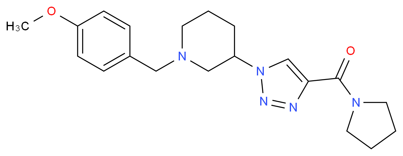 1-(4-methoxybenzyl)-3-[4-(1-pyrrolidinylcarbonyl)-1H-1,2,3-triazol-1-yl]piperidine_Molecular_structure_CAS_)