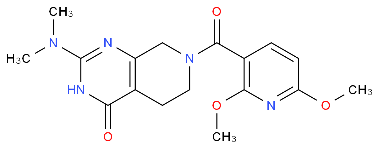 7-[(2,6-dimethoxypyridin-3-yl)carbonyl]-2-(dimethylamino)-5,6,7,8-tetrahydropyrido[3,4-d]pyrimidin-4(3H)-one_Molecular_structure_CAS_)