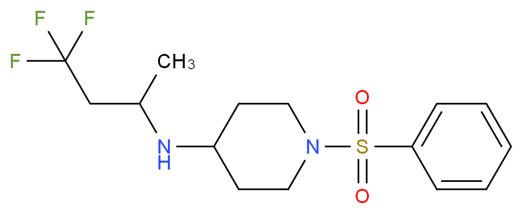 1-(phenylsulfonyl)-N-(3,3,3-trifluoro-1-methylpropyl)piperidin-4-amine_Molecular_structure_CAS_)