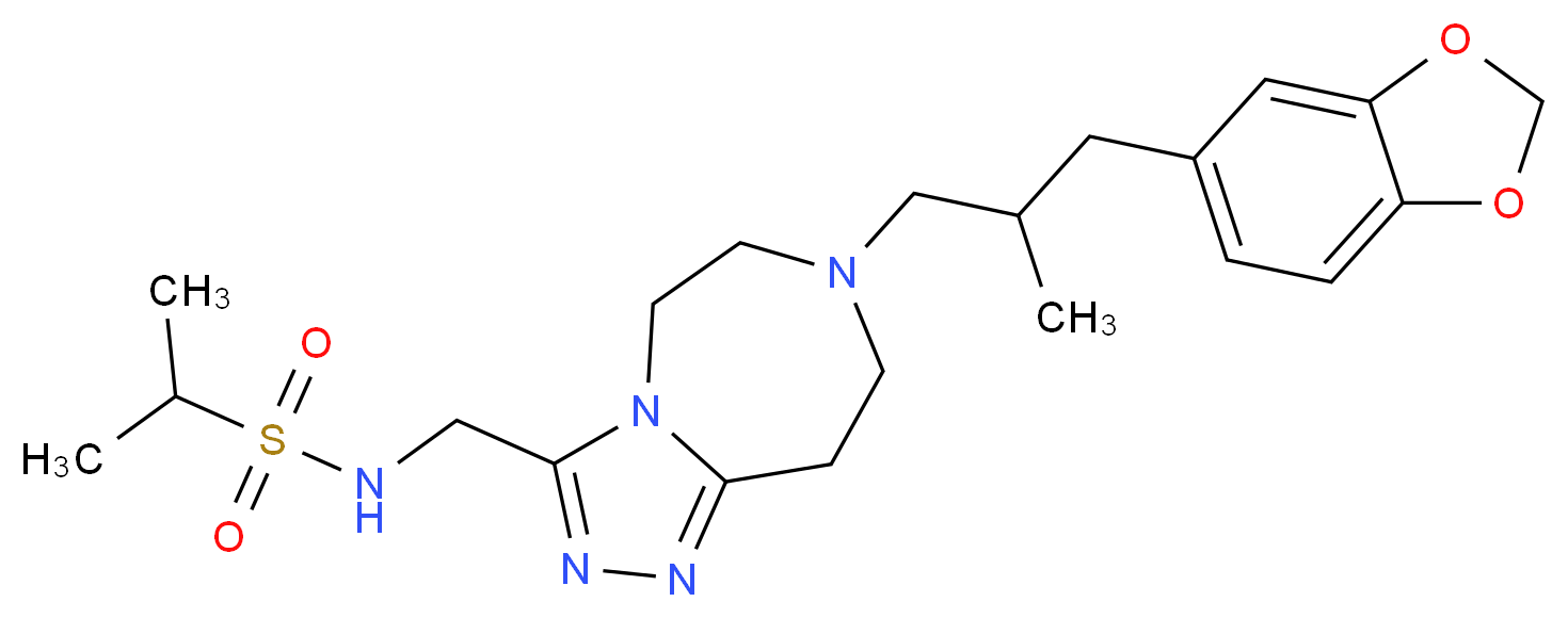 N-({7-[3-(1,3-benzodioxol-5-yl)-2-methylpropyl]-6,7,8,9-tetrahydro-5H-[1,2,4]triazolo[4,3-d][1,4]diazepin-3-yl}methyl)-2-propanesulfonamide_Molecular_structure_CAS_)
