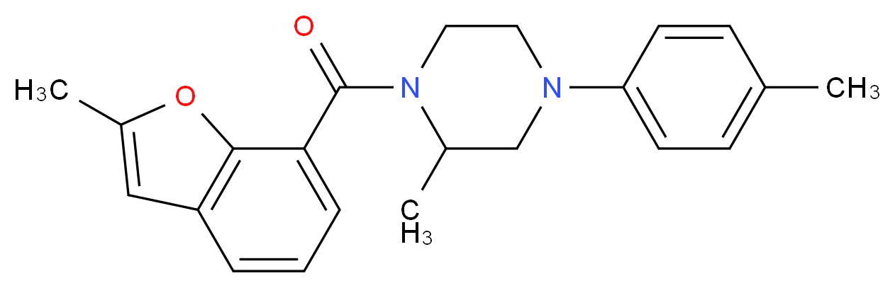 2-methyl-1-[(2-methyl-1-benzofuran-7-yl)carbonyl]-4-(4-methylphenyl)piperazine_Molecular_structure_CAS_)
