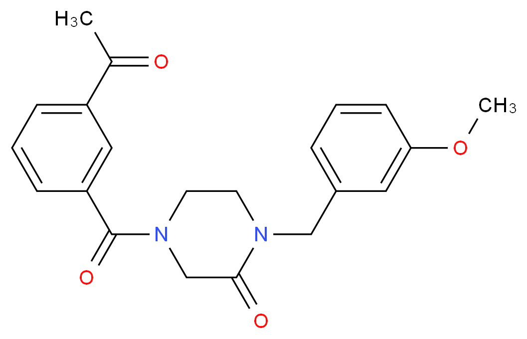 4-(3-acetylbenzoyl)-1-(3-methoxybenzyl)-2-piperazinone_Molecular_structure_CAS_)