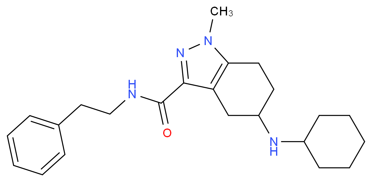 5-(cyclohexylamino)-1-methyl-N-(2-phenylethyl)-4,5,6,7-tetrahydro-1H-indazole-3-carboxamide_Molecular_structure_CAS_)