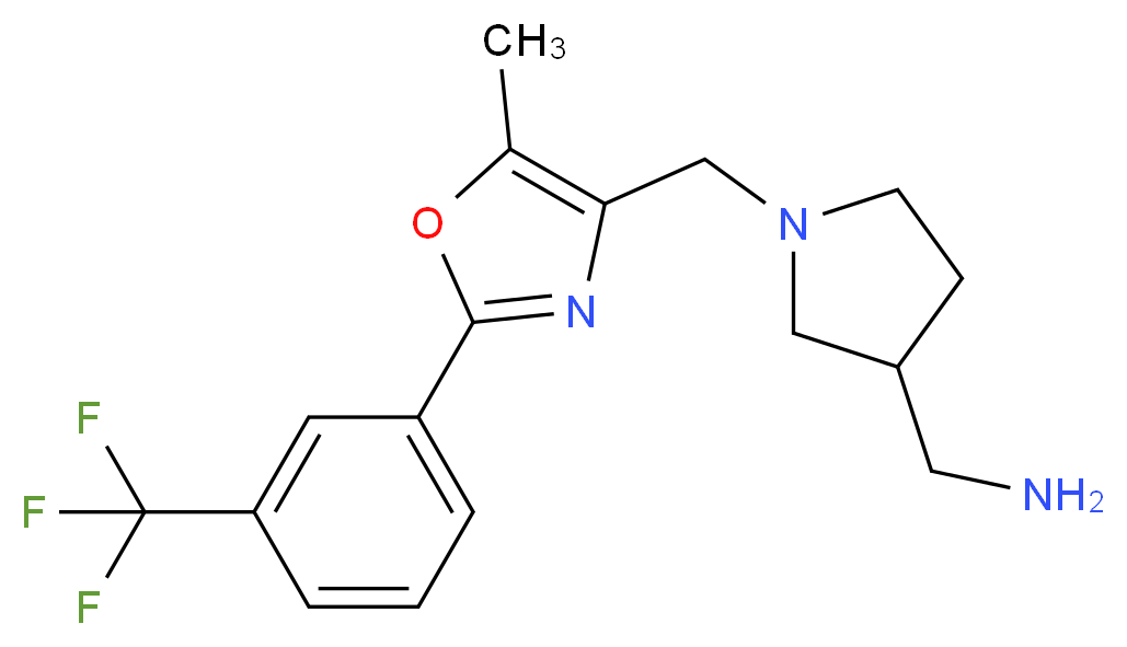 1-[1-({5-methyl-2-[3-(trifluoromethyl)phenyl]-1,3-oxazol-4-yl}methyl)pyrrolidin-3-yl]methanamine_Molecular_structure_CAS_)