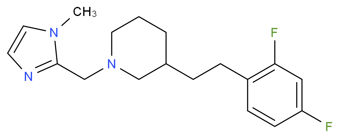 3-[2-(2,4-difluorophenyl)ethyl]-1-[(1-methyl-1H-imidazol-2-yl)methyl]piperidine_Molecular_structure_CAS_)