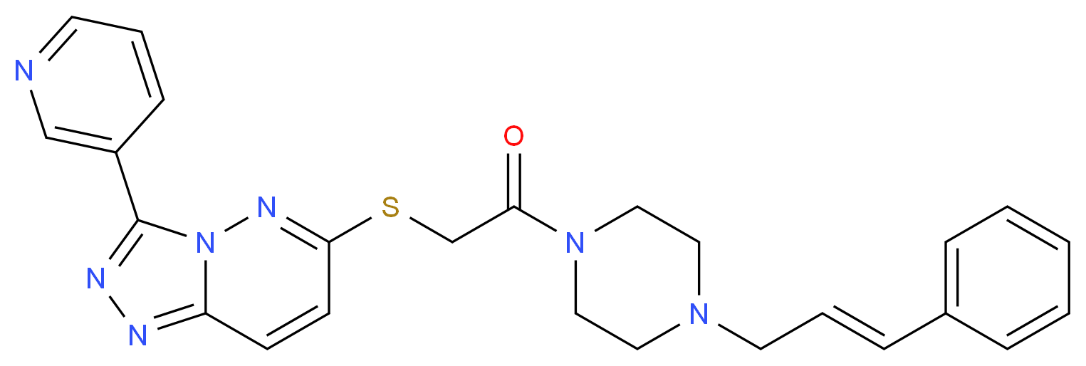 6-[(2-oxo-2-{4-[(2E)-3-phenyl-2-propen-1-yl]-1-piperazinyl}ethyl)thio]-3-(3-pyridinyl)[1,2,4]triazolo[4,3-b]pyridazine_Molecular_structure_CAS_)