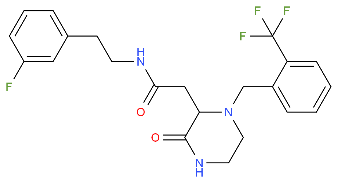N-[2-(3-fluorophenyl)ethyl]-2-{3-oxo-1-[2-(trifluoromethyl)benzyl]-2-piperazinyl}acetamide_Molecular_structure_CAS_)